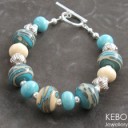 Negril Bracelet-Negril, lampwork, sam halliwell, artisan, glass, silver, Karen Hill Tribe