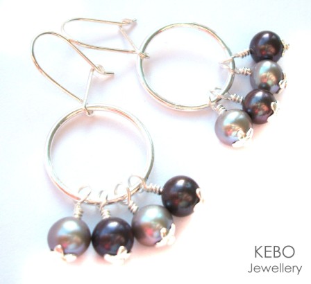 Silver Rain Earrings-Fresh Water Pearls Earrings Silver